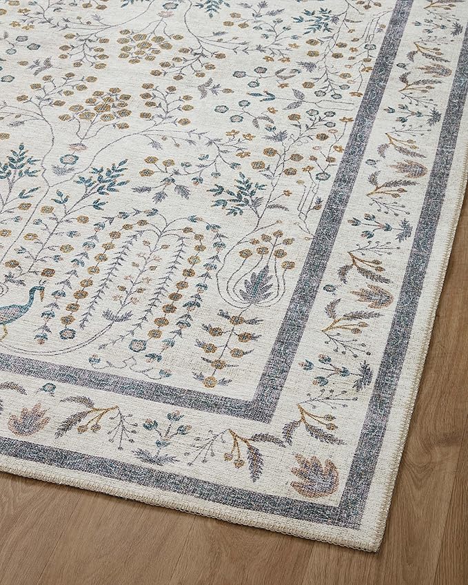 Loloi Rifle Paper Co. Maison Collection MAO-05 Wisteria Cream 2'-6" x 9'-6", .19" Pile Height, Runner Rug