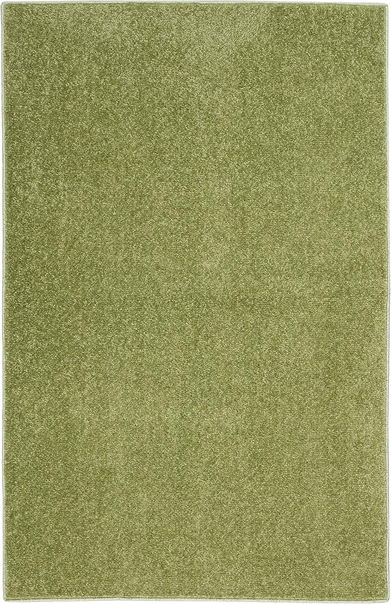 Nourison Home Nourison Essentials Green 2' x 4' Area Rug - Easy Clean, Non Shedding, Bed Room, Living Room, Dining Room, Kitchen (2' x 4')