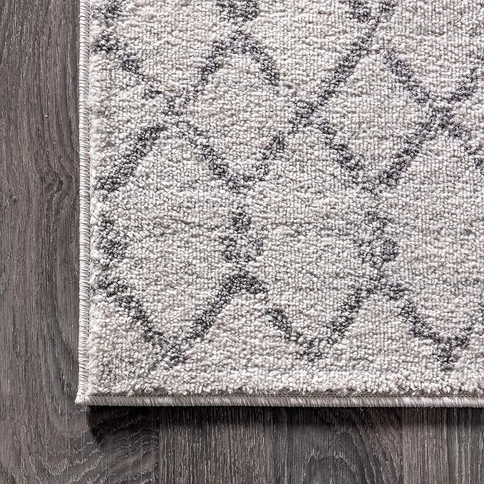 JONATHAN Y Boho Vintage Diamond Cream/Gray Runner Rug 2X20 ft, Moroccan Hype for Living Room, Bedroom, Kitchen, Office, Easy-Cleaning, High Traffic, Pet-Friendly, Non-Shedding (MOH101B-220)