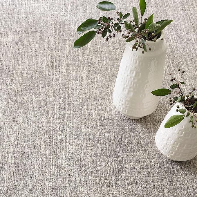 Dash and Albert Crosshatch Wool Area Rug - 2.5' x 8' Runner Dove Grey Solid Hand Micro Hooked Accent Rug - Durable, High Traffic Areas Bedroom, Hallway, Stairs