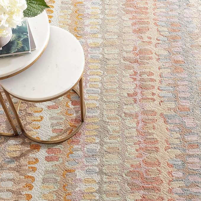 Dash and Albert Paint Chip Wool Area Rug - 4' x 6' Stone Graphic Hand Micro Hooked Accent Rug - Durable, High Traffic Areas Hallway, Living Room, Stairs