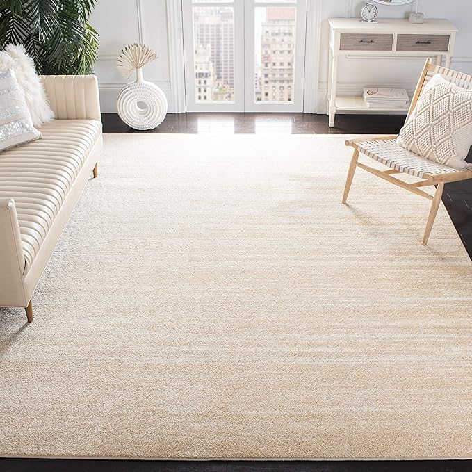 SAFAVIEH Area Rug 12x15 - Adirondack Collection - Large - Champagne & Cream, Modern Ombre Design, Non Shedding & Easy to Clean, Ideal for Living Room, Bedroom, Office, Dining Space (ADR113W)