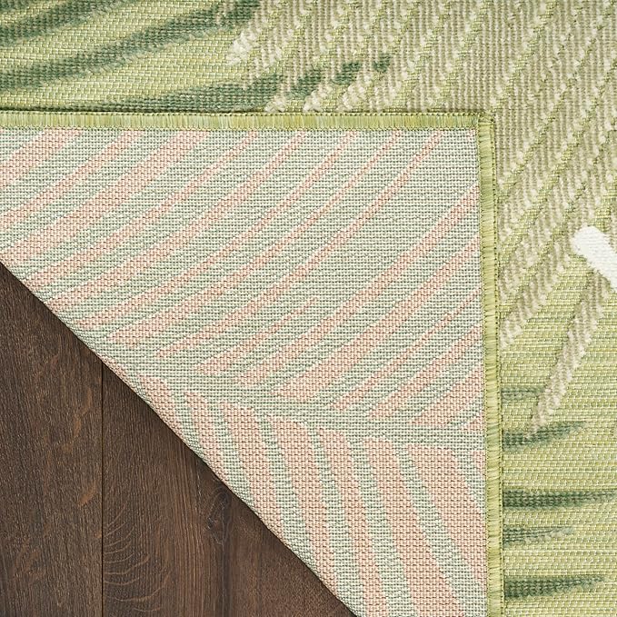 Nourison Home Suncoast Green 4' x 6' Area Rug - Easy Clean, Non Shedding, Bed Room, Living Room, Dining Room, Kitchen (4' x 6')