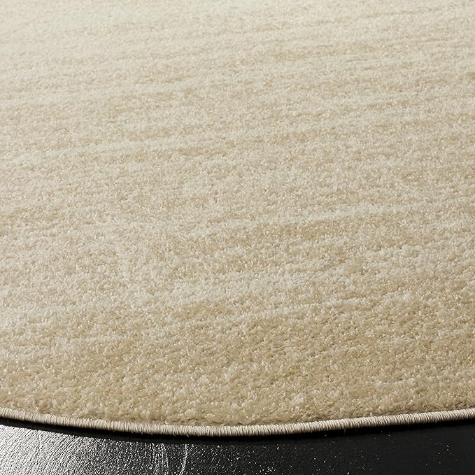 SAFAVIEH Adirondack Collection Area Rug - 4' Round, Champagne & Cream, Modern Ombre Design, Non Shedding & Easy to Clean, Ideal for Living Room, Bedroom, Office, Dining Space (ADR113W)