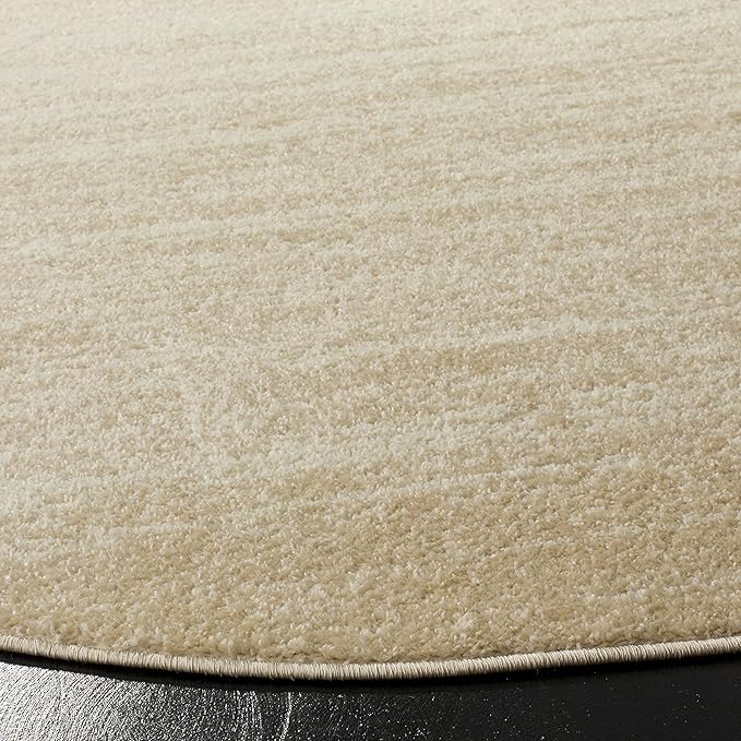 SAFAVIEH Adirondack Collection Area Rug - 9' Round, Champagne & Cream, Modern Ombre Design, Non Shedding & Easy to Clean, Ideal for Living Room, Bedroom, Office, Dining Space (ADR113W)