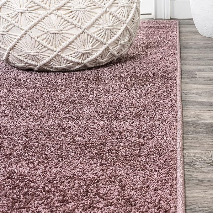 JONATHAN Y Haze Solid Low-Pile Light Purple Indoor Area Rug 4x6, Coastal,Bohemian,Minimalist,Classic, Easy-Cleaning for Living Room,Bedroom,Kitchen,Pet Friendly,Non-Shedding (SEU100R-4)