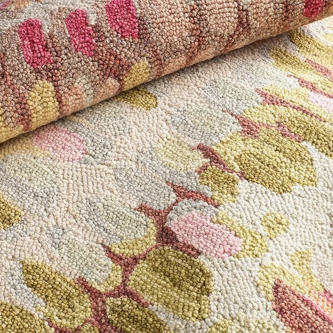 Dash and Albert Paint Chip Wool Area Rug - 6' x 9' Pastel Graphic Hand Micro Hooked Accent Rug - Durable, High Traffic Areas Hallway, Living Room, Stairs