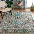 SAFAVIEH Madison Collection Accent Rug - 4' x 6', Green & Beige, Boho Diamond Distressed Design, Non-Shedding & Easy Care, Ideal for High Traffic Areas in Entryway, Living Room, Bedroom (MAD418Y)