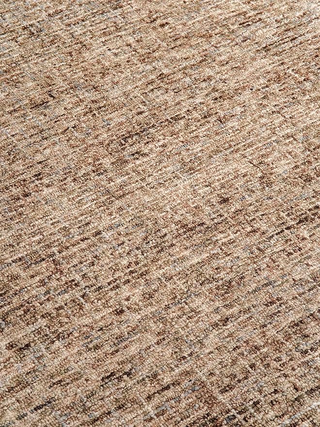 Rugsotic Carpets Hand Tufted Wool ECO-Friendly Area Rugs - 8'x10', Rectangle Shape, Beige & Brown, Solid Plain Design, High Pile Thick Handmade Area Rugs for Living Room, Bed Room (KWC111)