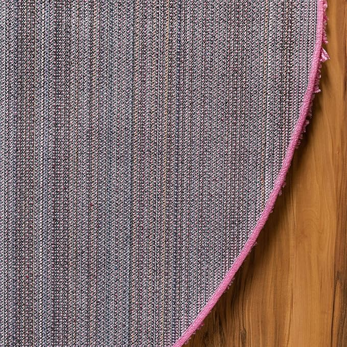 Unique Loom Solid Shag Collection Area Rug (7' 10" x 10' Oval, Taffy Pink)