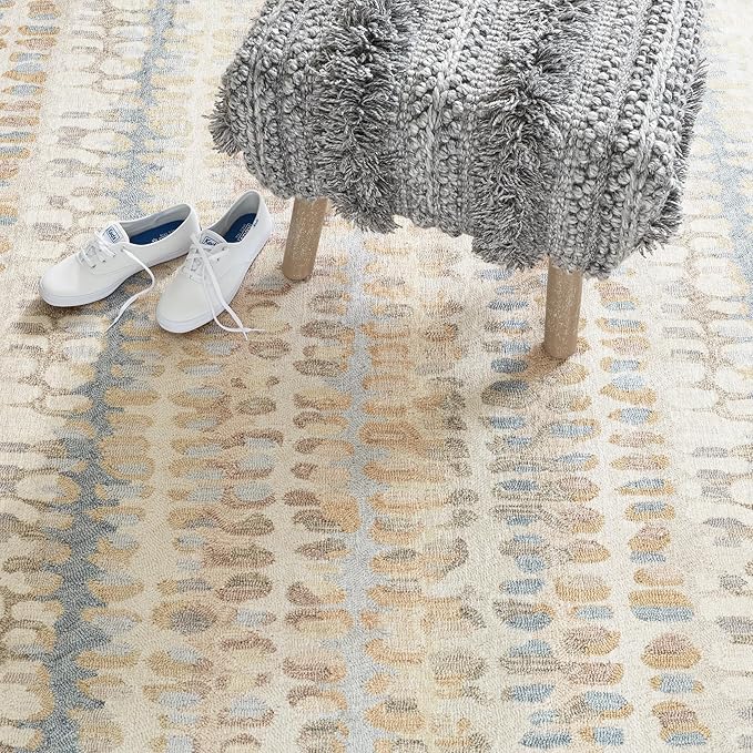 Dash & Albert Paint Chip Multi Machine Washable Rug, 7.5 X 9.5 Feet, Multicolored/Natural Geometric Pattern