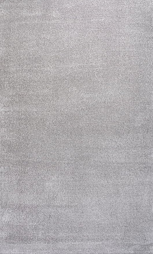 Eyely UES100K-14 Supersoft Haze Solid Low-Pile Indoor Area Rug, Coastal, Bohemian, Minimalist, Classic, Casual for Bedroom,Kitchen,Living Room,Non Shedding,Easy-Washing, Gray, 10 X 14