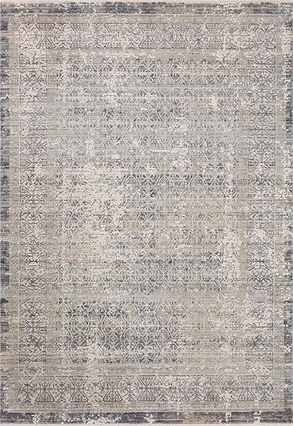 Loloi Amber Lewis Alie Collection ALE-04 Sky/Stone 7'-10'' x 7'-10'', .13'' Pile Height, Round Area Rug
