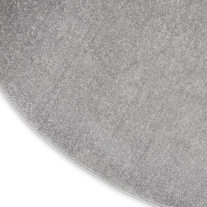 Nourison Home Nourison Essentials Silver Grey 6' x Round Area Rug - Easy Clean, Non Shedding, Bed Room, Living Room, Dining Room, Kitchen (6' x Round)