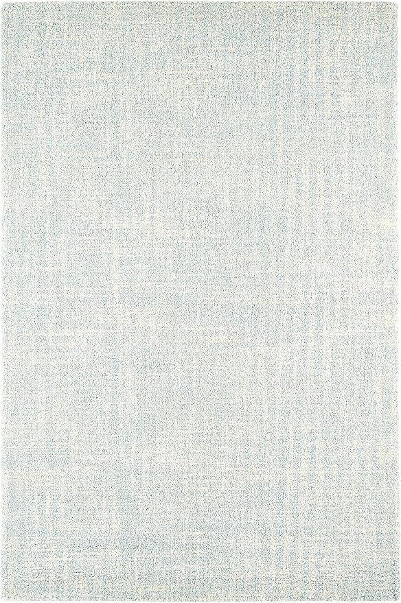 Dash and Albert Crosshatch Wool Area Rug - 6' x 9' Sky Blue Solid Hand Micro Hooked Accent Rug - Durable, High Traffic Areas Bedroom, Hallway, Stairs