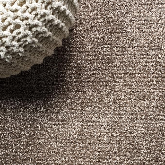 JONATHAN Y Haze Solid Low-Pile Brown 8' Round Indoor Area Rug, Coastal,Bohemian,Minimalist,Classic, Easy-Cleaning for Living Room,Bedroom,Kitchen,Pet Friendly,Non-Shedding (SEU100J-8R)
