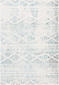 SAFAVIEH Tulum Collection Accent Rug - 2' x 5', Ivory & Turquoise, Moroccan Boho Tribal Design, Non-Shedding & Easy to Clean, Ideal for Front Door, Kitchen, Entryway, Foyer (TUL272E)