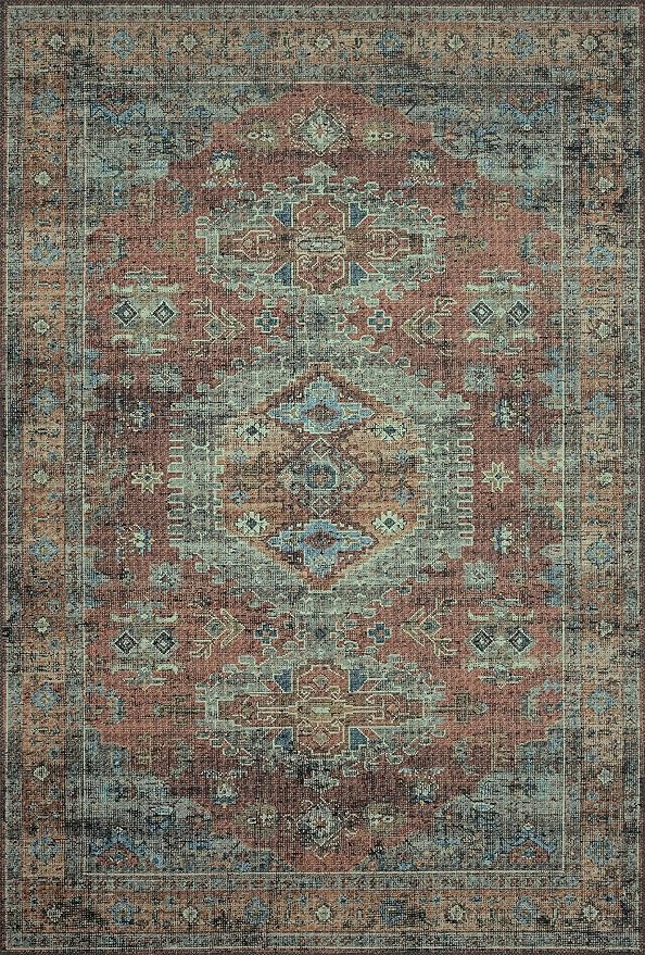 Loloi II Skye Collection SKY-07 Terracotta/Sky 2'-3" x 3'-9" Accent Rug