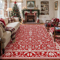 HUGEAR Christmas 6x9 Machine Washable Rugs Red Hallway Large Area Rug Indoor Accent Rug Floral Low Pile Carpet Soft Throw Aesthetic Rug Bedroom Living Room Office Dining Room Kitchen Laundry Room