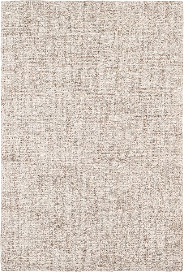 Dash and Albert Crosshatch Wool Area Rug - 2.5' x 8' Runner Ivory Solid Hand Micro Hooked Accent Rug - Durable, High Traffic Areas Bedroom, Hallway, Stairs