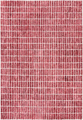 Hand-Tufted 100% Wool Area Rug – Unique Modern Geometric Grid Pattern, Soft Plush Textured Carpet for Living Room, Bedroom, Dining Room & Entryway (Brick Red, 9' x 9' sq)