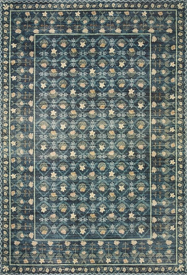 Loloi Rifle Paper Co. Eden Collection EDE-03 Lattice Indigo 2'-3" x 3'-9" Accent Rug feat. CloudPile™