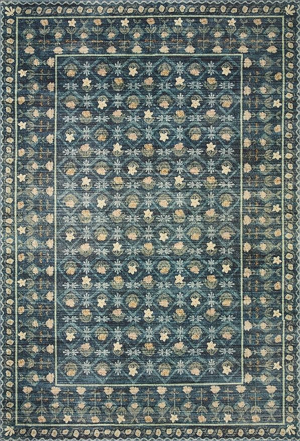 Loloi Rifle Paper Co. Eden Collection EDE-03 Lattice Indigo 2'-0" x 5'-0" Accent Rug feat. CloudPile™