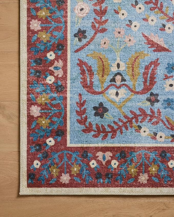 Loloi Rifle Paper Co. Canopy Collection CNP-03 Red/Blue 7'-6" x 9'-6" Area Rug