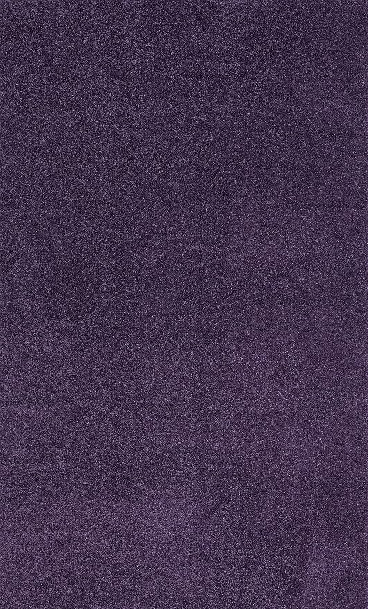 Eyely UES100N-5 Supersoft Haze Solid Low-Pile Indoor Area Rug Casual;Contemporary;Solid;Traditional, Bedroom, Kitchen, Living Room, Easy-Cleaning, Non-Shedding, 5 X 8, Purple