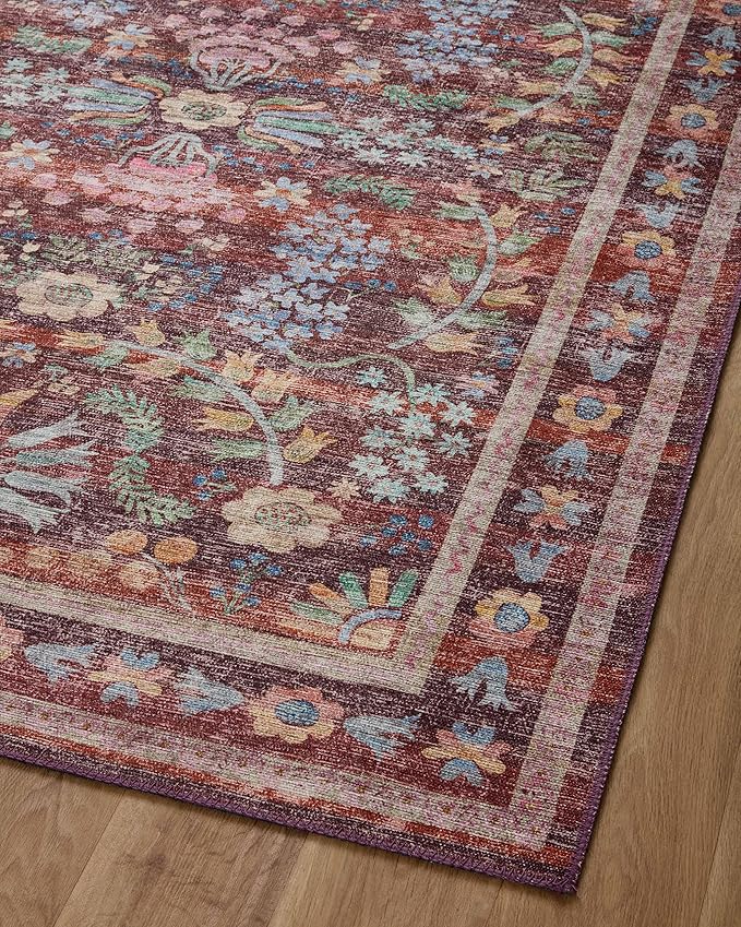 Loloi Rifle Paper Co. Maison Collection MAO-06 Red 3'-9" x 5'-6", .19" Pile Height, Accent Rug