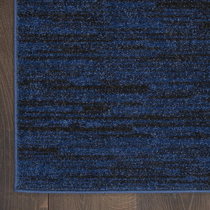 Nourison Home Nourison Essentials Midnight Blue 2'2" x 10' Area Rug - Easy Clean, Non Shedding, Bed Room, Living Room, Dining Room, Kitchen (10' Runner)
