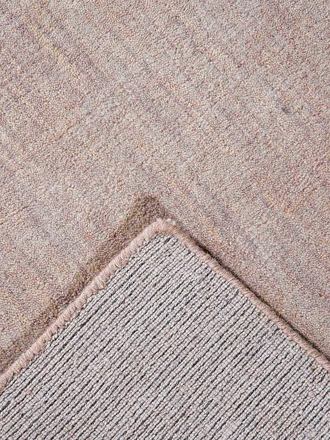 Hand Knotted Loom Wool ECO-Friendly Area Rugs - 8'x8', Square, Beige Color, Solid Plain Design, High Pile Thick Handmade Anti Skid Area Rugs for Living Room, Bed Room (L00111)