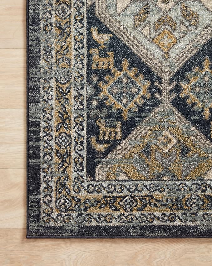 Loloi Jocelyn Collection JOC-02 Navy/Blue 5'-5" x 7'-6" .38" Thick Area Rug