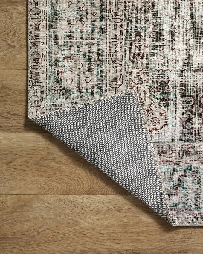 Loloi Chris Loves Julia Jules Collection JUL-08 Emerald/Antique Ivory 2'-3'' x 3'-9'', .13" Pile Height, Accent Rug