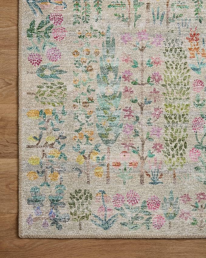 Loloi Rifle Paper Co. Maison Collection MAO-07 Khaki 2'-6" x 7'-6", .19" Pile Height, Runner Rug