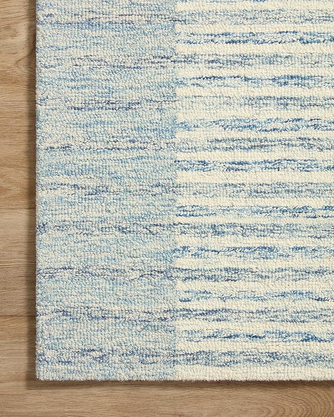 Loloi Chris Loves Julia Chris Collection CHR-01 Ivory/Denim 3'-6'' x 5'-6'', .50" Pile Height, Accent Rug
