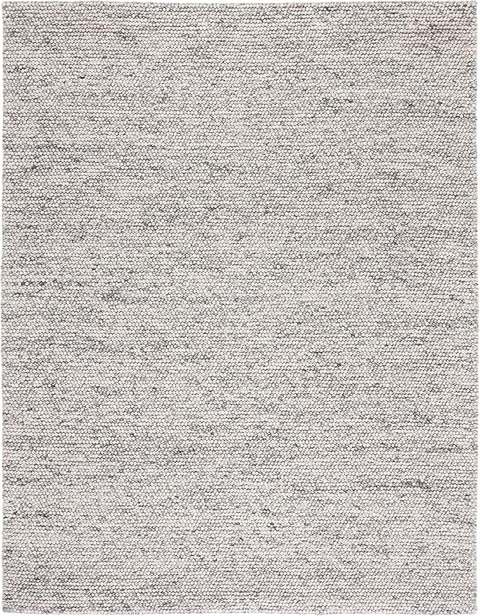 SAFAVIEH Area Rug 9x12 - Natura Collection - Large - Light Grey & Ivory, Handmade Wool Blend, Textured Design, Ideal for Living Room, Bedroom, Dining Space (NAT620G)