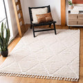 SAFAVIEH Marrakesh Collection Accent Rug - 3' x 5', Beige, Moroccan Boho Tribal Tassel Design, Non-Shedding & Easy Care, Ideal for High Traffic Areas in Entryway, Living Room, Bedroom (MRK517C)