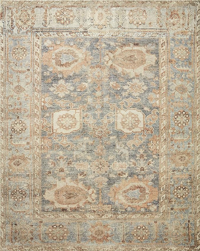 Loloi Margot Collection MAT-03 Ocean/Spice 2'-6" x 9'-6" Runner Rug feat. CloudPile, No-Shed Easy Clean Large Patterned Area Rug for Living Room, Bedroom, Dining Area