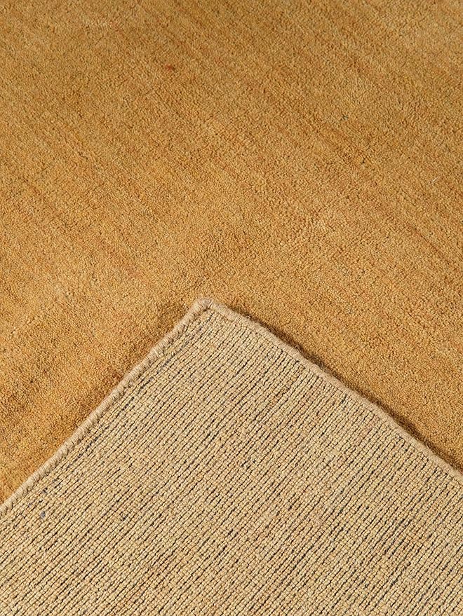 Rugsotic Carpets Hand Knotted Gabbeh Wool 9'x12' Area Rug Solid Gold L00111