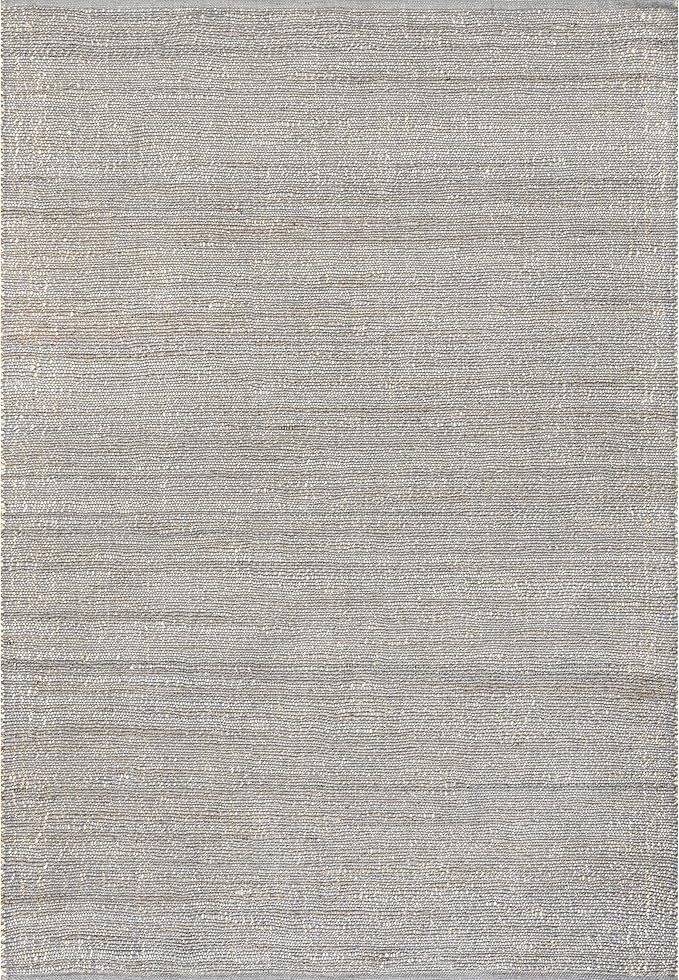 Nuloom Elfriede Handmade, Grey/Ivory, 6' Round, Jute & Cotton, Textured and Earthy, High Traffic, Stain Resistant, Easy Clean, Durable Area Rug for Bedroom, Living Room, Dining, Entryway