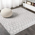 JONATHAN Y Boho Vintage Diamond Cream/Gray Square Area Rug 5X5 ft, Moroccan Hype for Living Room, Bedroom, Kitchen, Office, Easy-Cleaning, High Traffic, Pet-Friendly, Non-Shedding (MOH101B-5SQ)