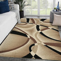 2305 Geometric Abstract Beige 5x7 Area Rugs for Living Room