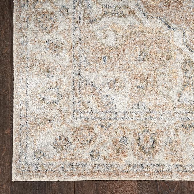 Nourison Home Astra Machine Washable Beige 2'2" x 4' Area Rug - Easy Clean, Non Shedding, Bed Room, Living Room, Dining Room, Kitchen (2' x 4')