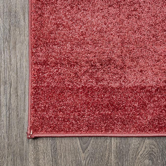 JONATHAN Y Haze Solid Low-Pile Red Runner Rug 2x8, Coastal,Bohemian,Minimalist,Classic, Easy-Cleaning for Living Room,Bedroom,Kitchen,Pet Friendly,Non-Shedding (SEU100E-28)