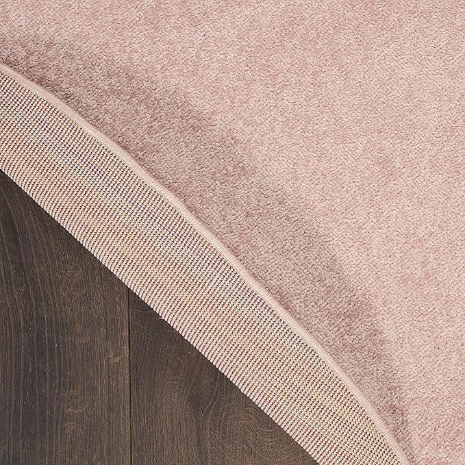 Nourison Home Nourison Essentials Pink 6' x Round Area Rug - Easy Clean, Non Shedding, Bed Room, Living Room, Dining Room, Kitchen (6' x Round)