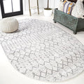 JONATHAN Y Boho Vintage Diamond Cream/Gray Oval Area Rug 5X8 ft, Moroccan Hype for Living Room, Bedroom, Kitchen, Office, Easy-Cleaning, High Traffic, Pet-Friendly, Non-Shedding (MOH101B-5OV)
