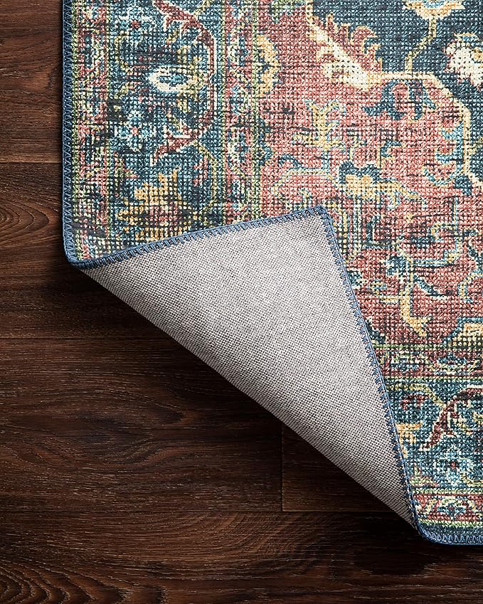 Loloi Skye Collection SKY-08 Denim/Brick 7' x 9' Oval Area Rug