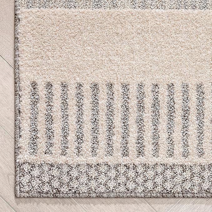 Well Woven Harlow Collection Briar Beige - Modern Tribal Minimalist Geometric 8x10 Area Rug - Ideal for Living Room, Dining Room & Bedroom - Durable, Stain Resistant & Easy to Clean