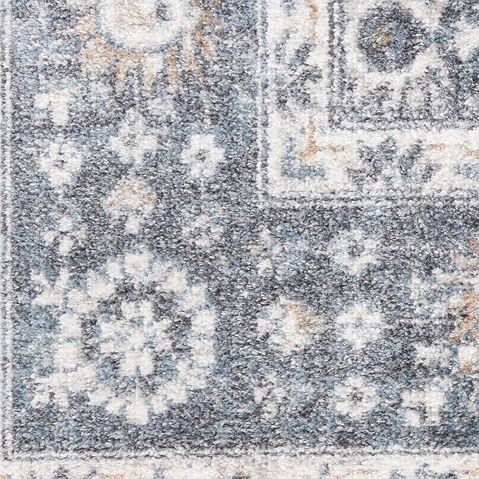 Nourison Home Astra Machine Washable Dark Blue 7'10" x 10' Area Rug - Easy Clean, Non Shedding, Bed Room, Living Room, Dining Room, Kitchen (8' x 10')